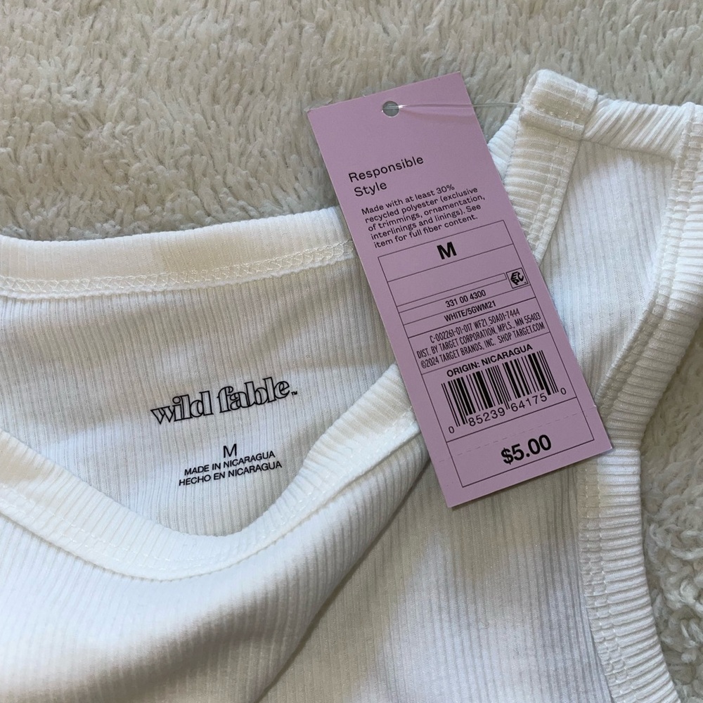Wild Fable White Cropped Ribbed Tank Top - Picture 2 of 7